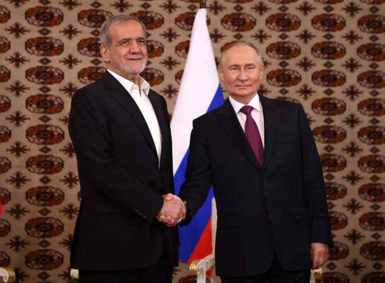 Putin hails ‘very close’ links with Iran at landmark first meeting with president, as Middle East tensions soar